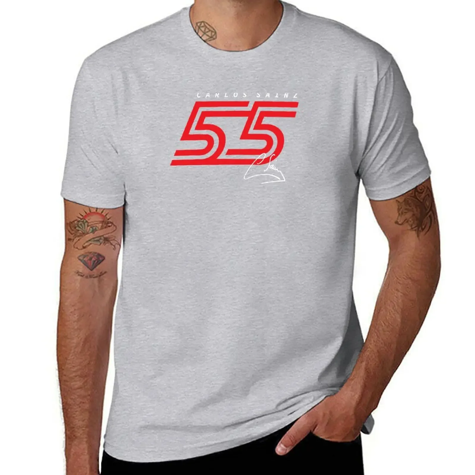 vintage clothes plain blacks t shirt men Carlos Sainz 55 T-Shirt  harajuku  graphic t shirts  streetwear  men clothing