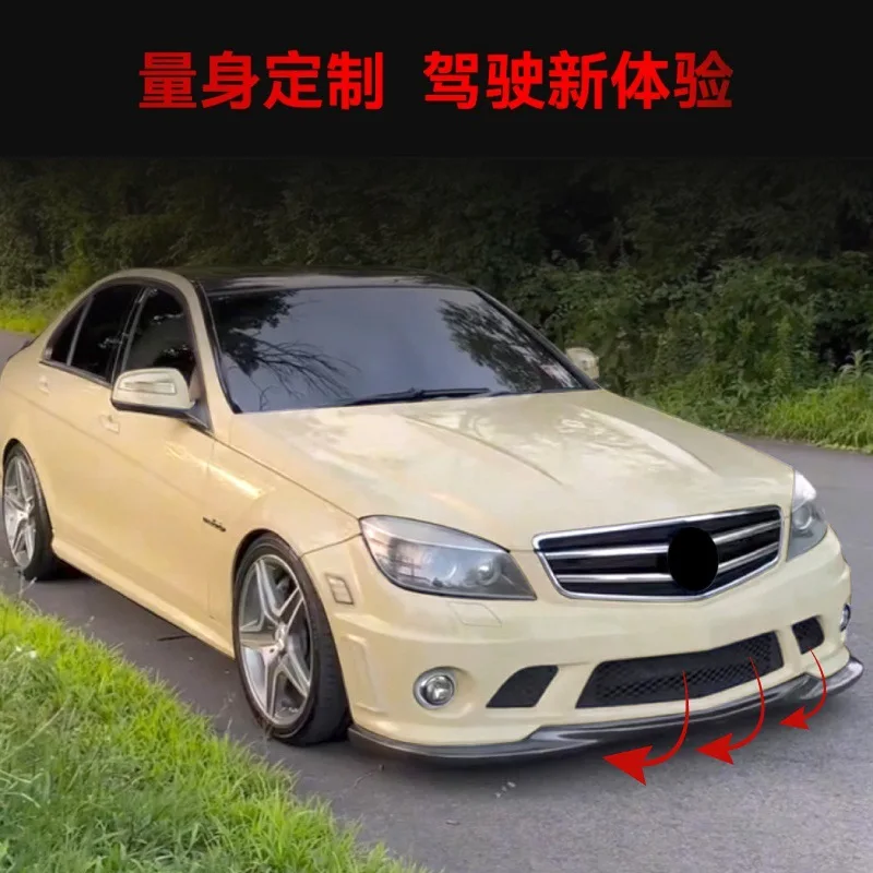 Premium Front Lip / Corner Splitter For Mercedes C-Class W204 C63 AMG 2007-2010  Aerodynamic Style, Perfect Fit.