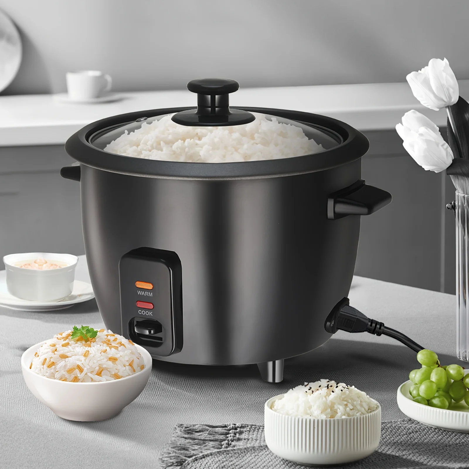 

usA Rice Cooker Featuring a Detachable Nonstick Pot, a Yogurt Maker with an Automatic Keep Warm Setting, And a Generous Capacity of 6 Cups (Cooked) Or 1. 5 Quarts, And 3 Cups (Uncooked). It Operates with a Single Touch And Serves As a Grain Cookerd
