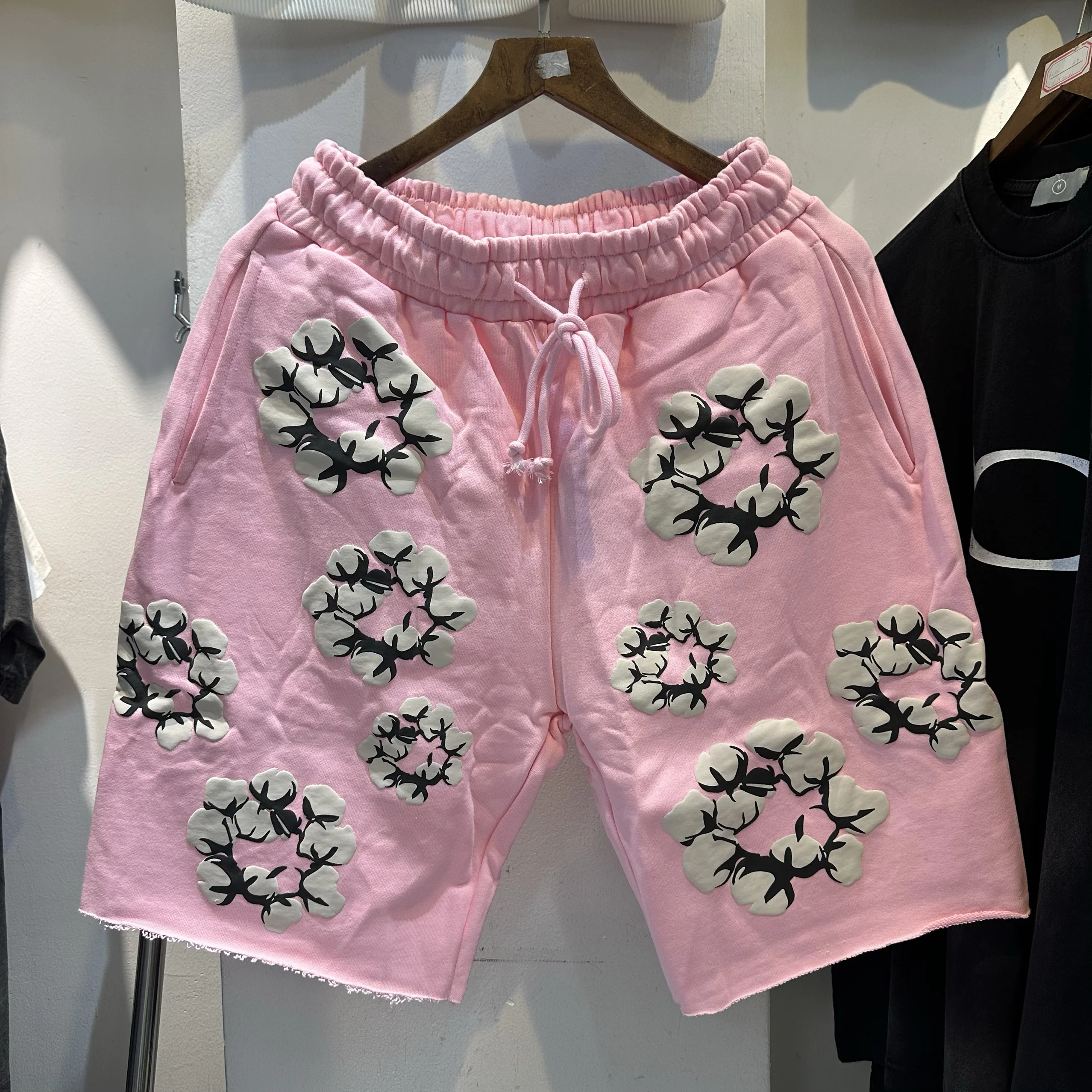 

Новые летние повседневные брюки из хлопка с принтом для пар, свободные брюки прямого кроя, удобные дышащие брюки