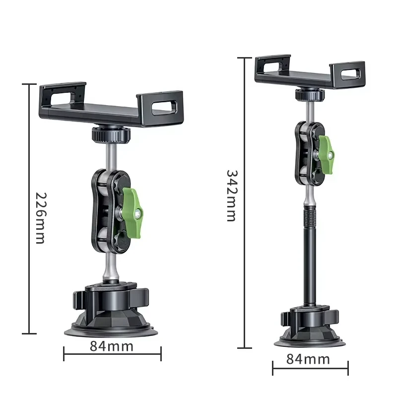 Aluminum Alloy Car Tablet Holder, 360° Rotatable Adjustable Stand with Strong Suction Cup Mount for 4-12.9