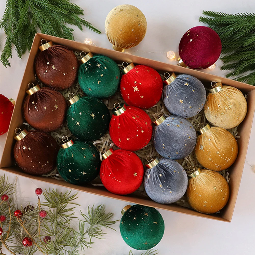 

15 шт. 3,15 дюйма елочные украшения бархатные шары небьющиеся рождественские безделушки украшение для дома праздничная вечеринка Рождественский декор