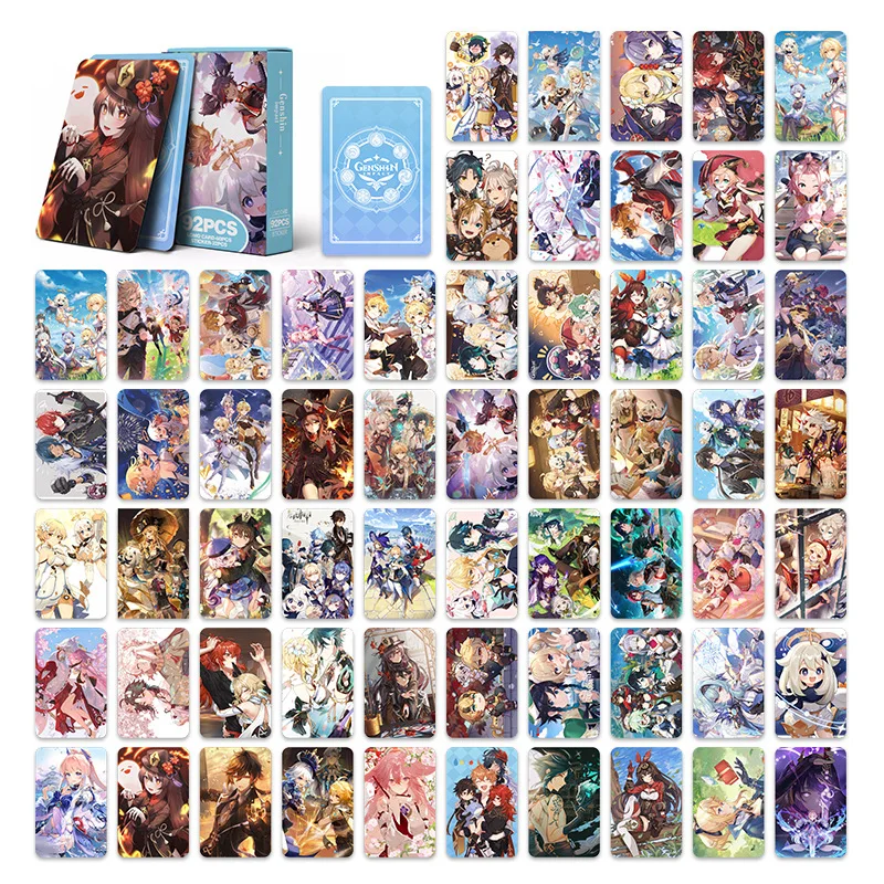 Cartes photo de jeux d\'anime Genshin Impact, cartes Druo, autocollants, cadeau GérGift, haute qualité, 92 pièces par ensemble