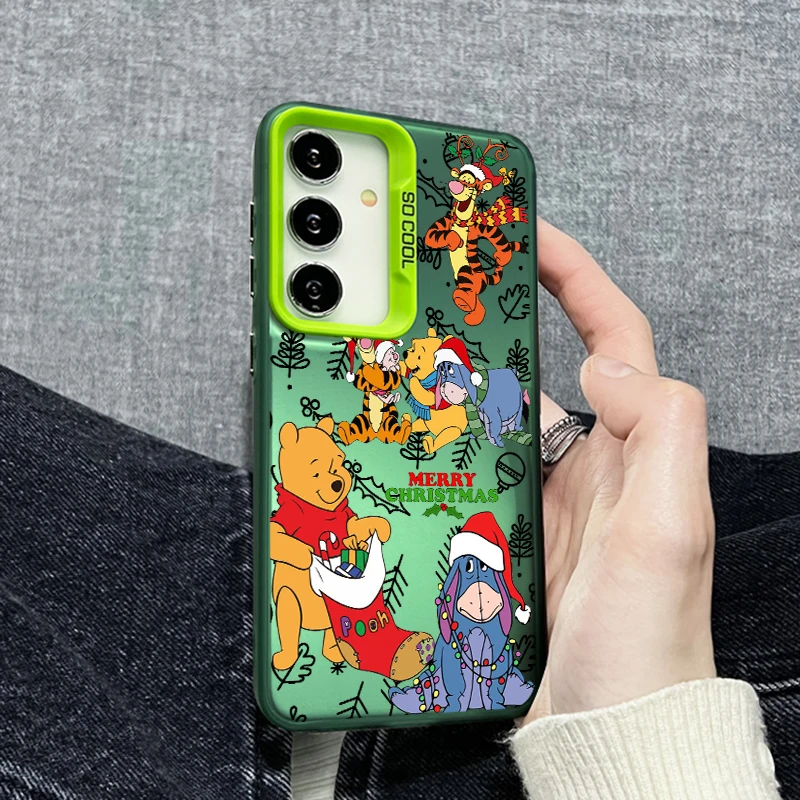 Winnie the Pooh Cute For Samsung A73 A72 A71 A53 A52 A51 A33 A54 A34 A35 A36 A55 A56 A26 5G Colorful Silver Phone Case