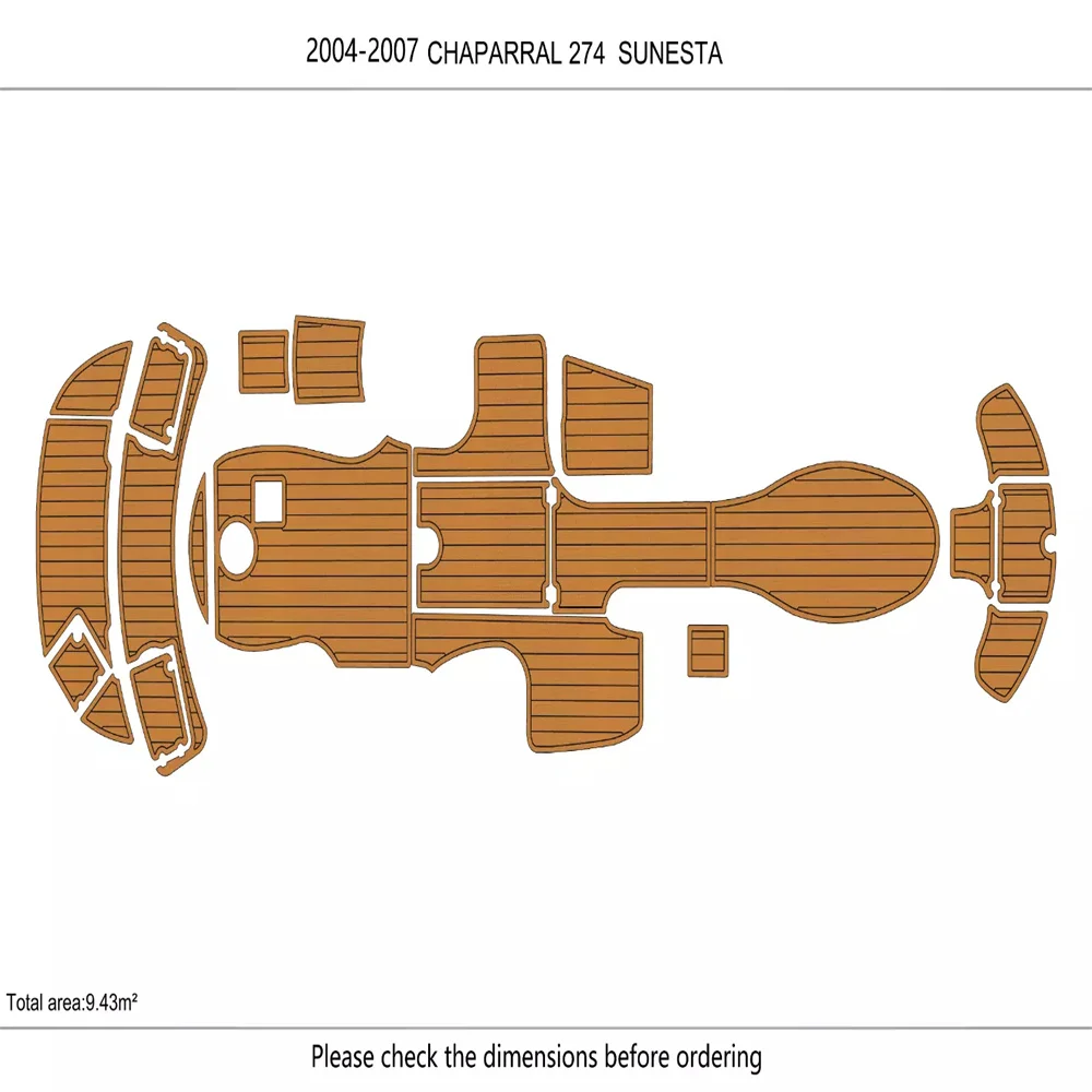 2004-2007 CHAPARRAL 274 SUNESTA Cockpit Swim platform bow 146mm EVA foam floor SeaDek MarineMat Gatorstep Style Self Adhesive