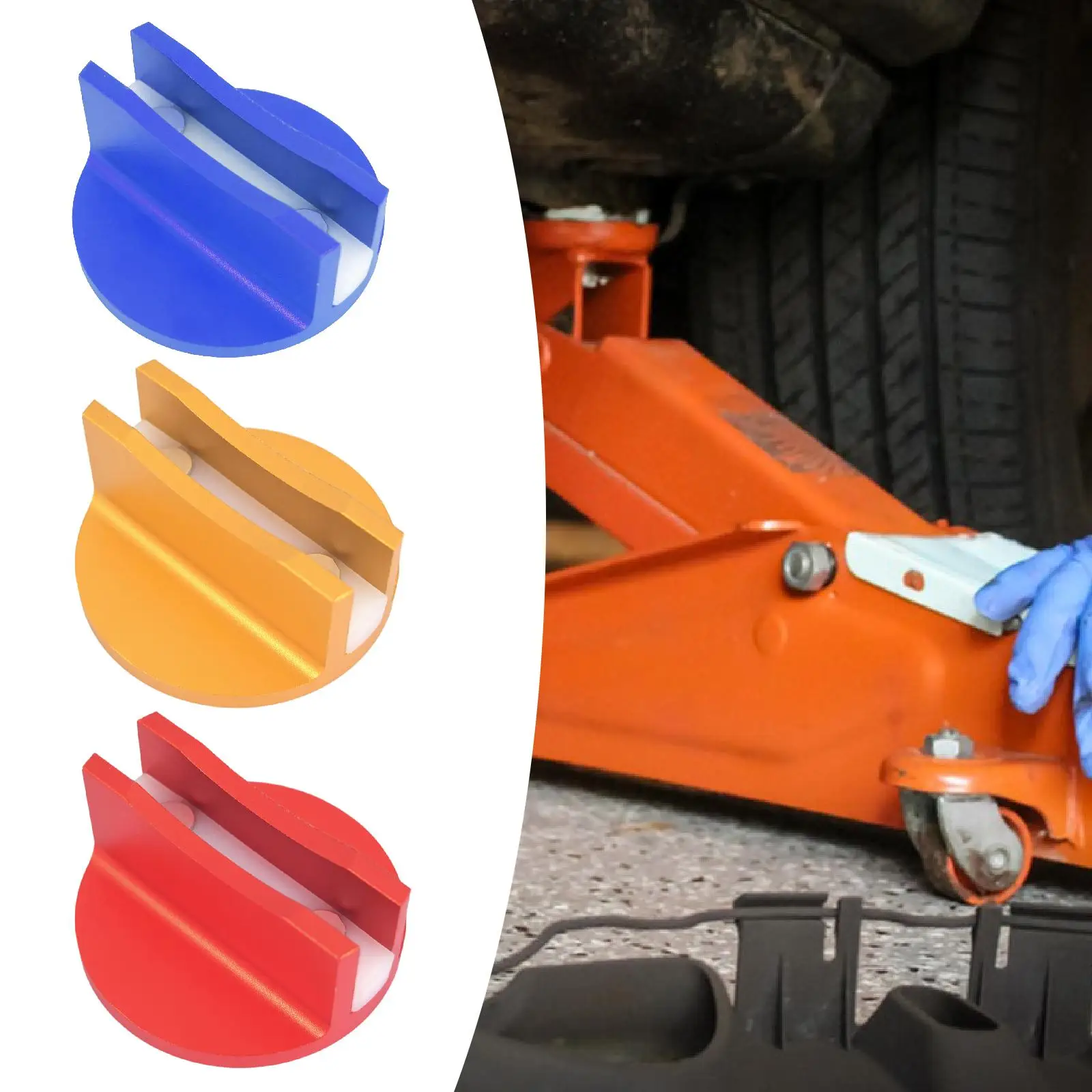 Grooved Magnetic Jack Pad Trucks Oil Change Aluminum Alloy for Most Cars Pinch Weld Frame Rail Adapter Wit Slotted Jacking Puck