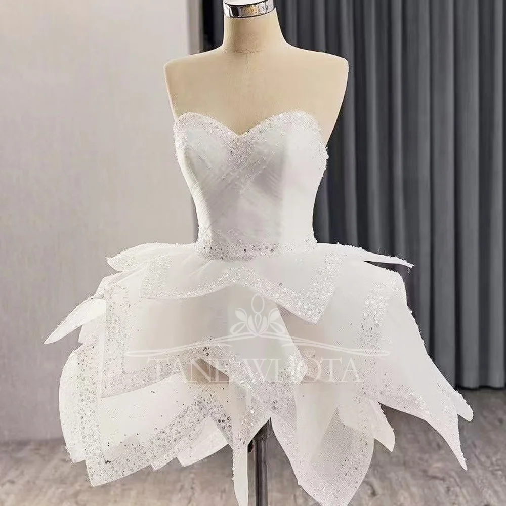 공주 스타일 연인 민소매 웨딩 드레스 레이스 업 뒤에 분리형 스커트 스팽글 맞춤형 2025 Robe De Mariée