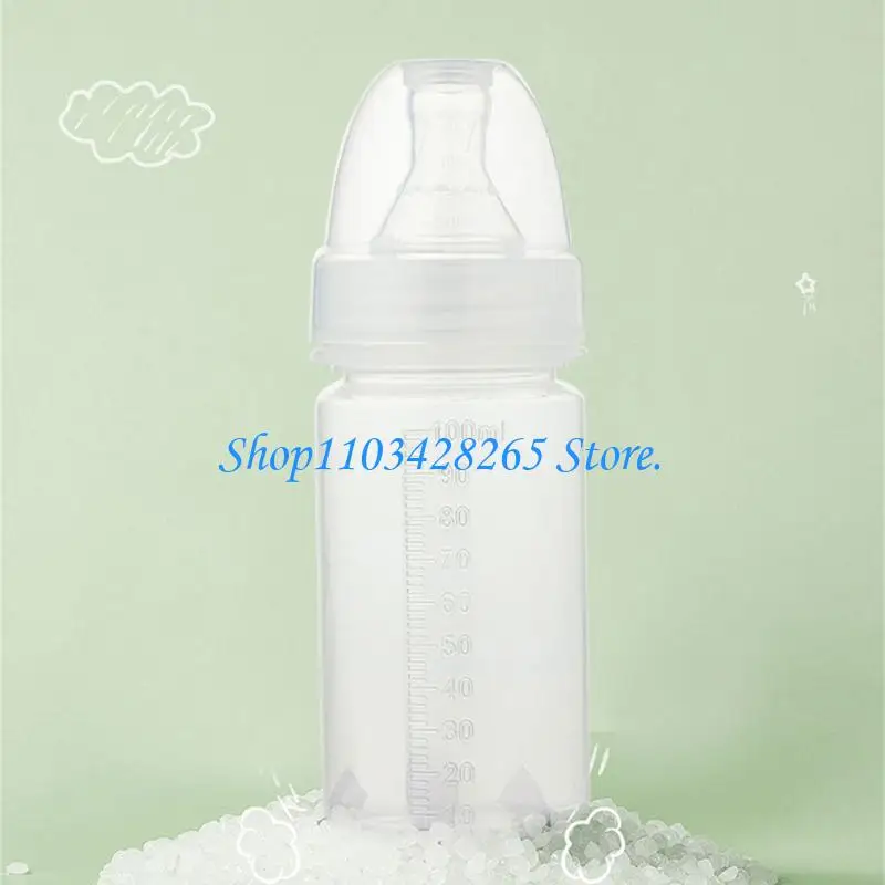

Sanitary 100ml Infant Bottle for Premature Baby Leakproof Dustproof Lid Included G2TE