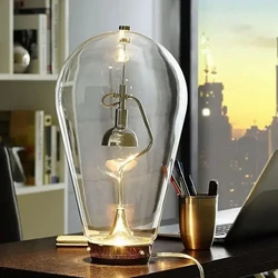 Vintage Glass Desk Lamp Industrial Table Lamp For Bedroom Study Room Office Home Decor Creative LED Bedside Desk Reading Lamp