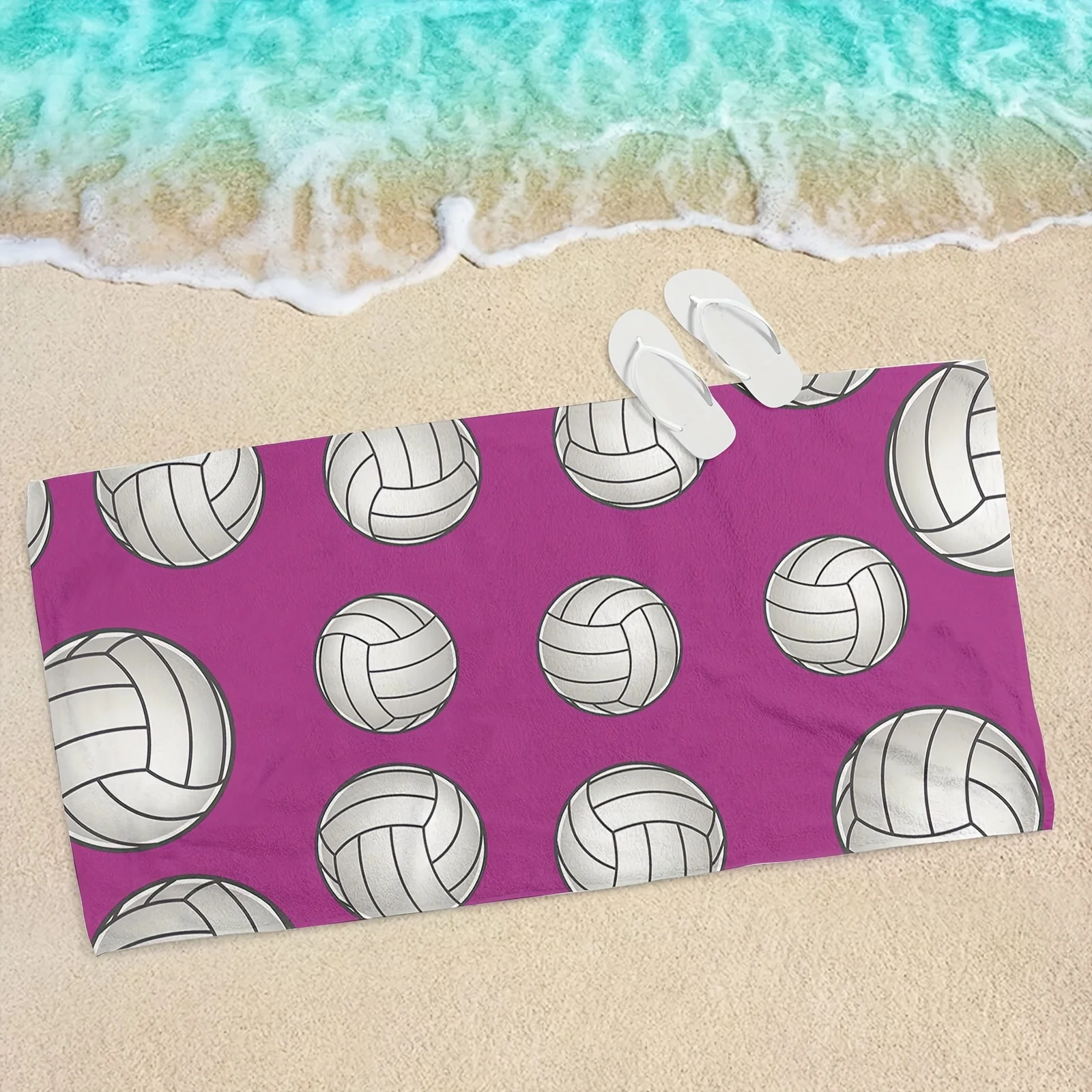 

Volleyball Patterned Beach Towel Quick-drying Blanket for Outdoor Adventures for Travel Camping, Swimming & Vacations