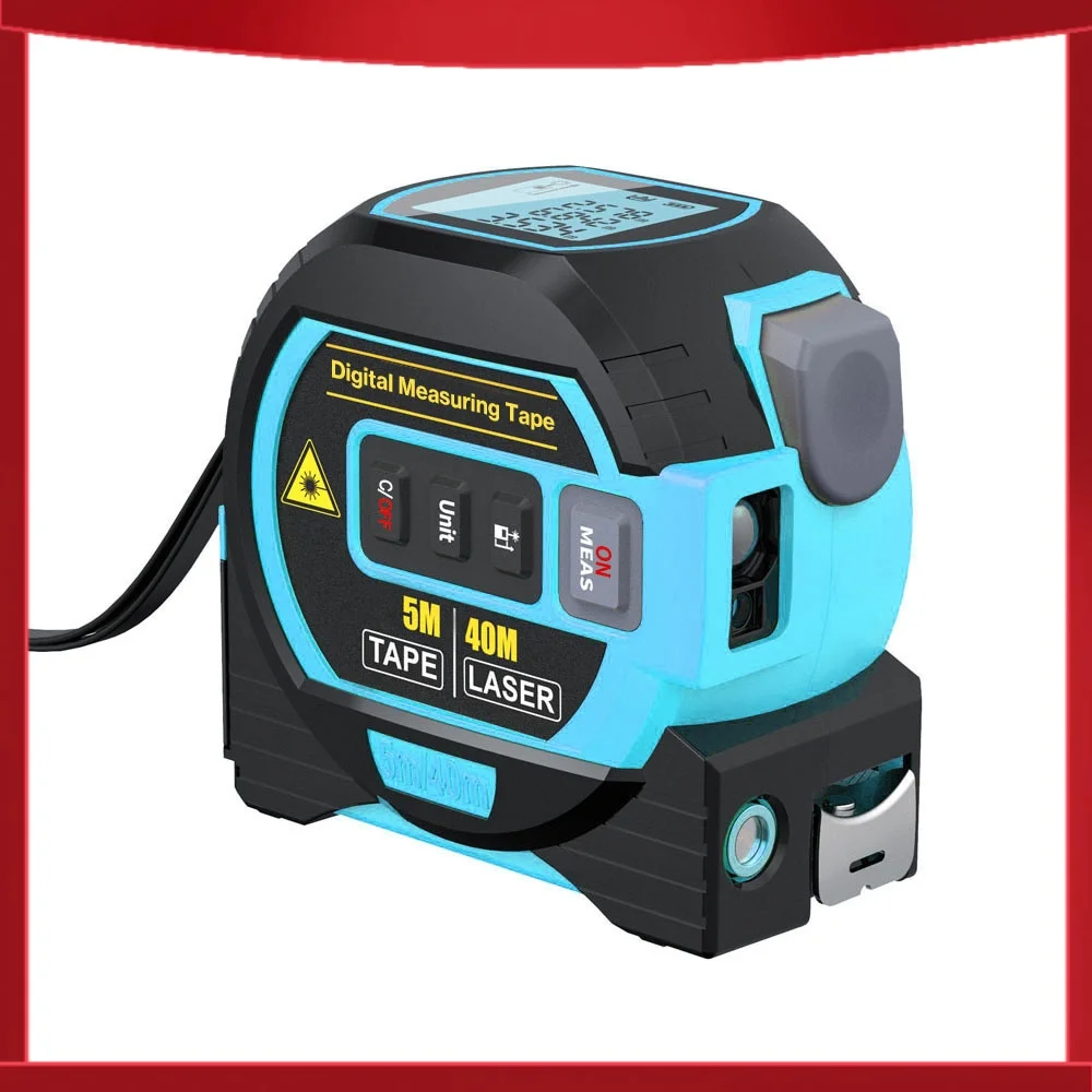 3in1 5m Laser Rangefinder Tape Measure Ruler LCD Display with Backlight Distance Meter Building Measurement Device Area Volumes
