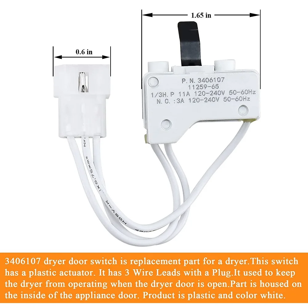 乾燥機付きドアスイッチ,ドローン用スペアドライヤー3406107 3405100 3405101 3406100 ps11741701 eap11741701