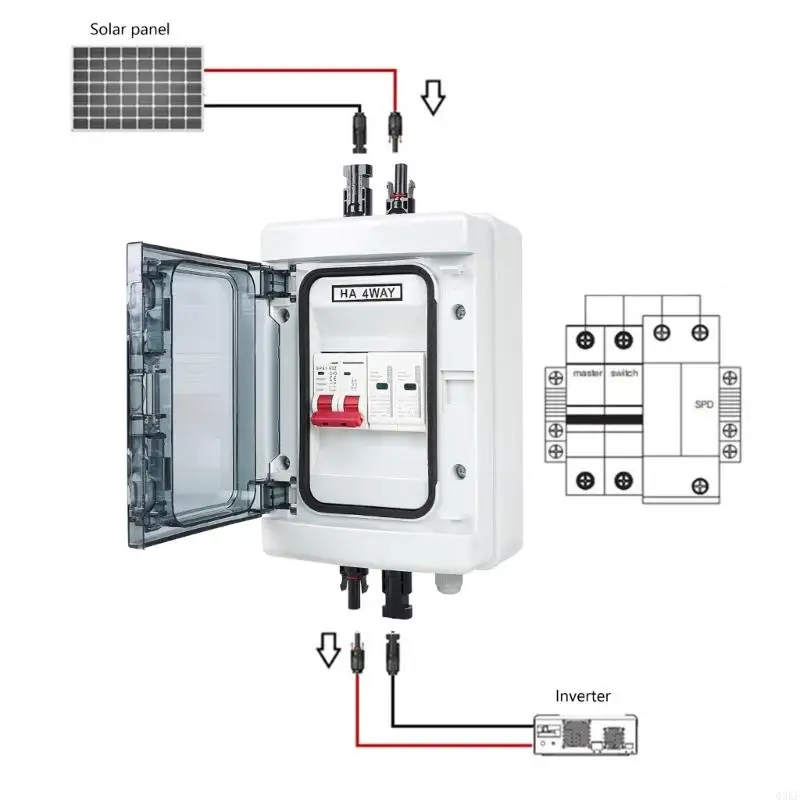 

Solar Disconnects Switches Combiner Box Waterproof Circuits breaker Box with Protector and Solar Panel Connectors