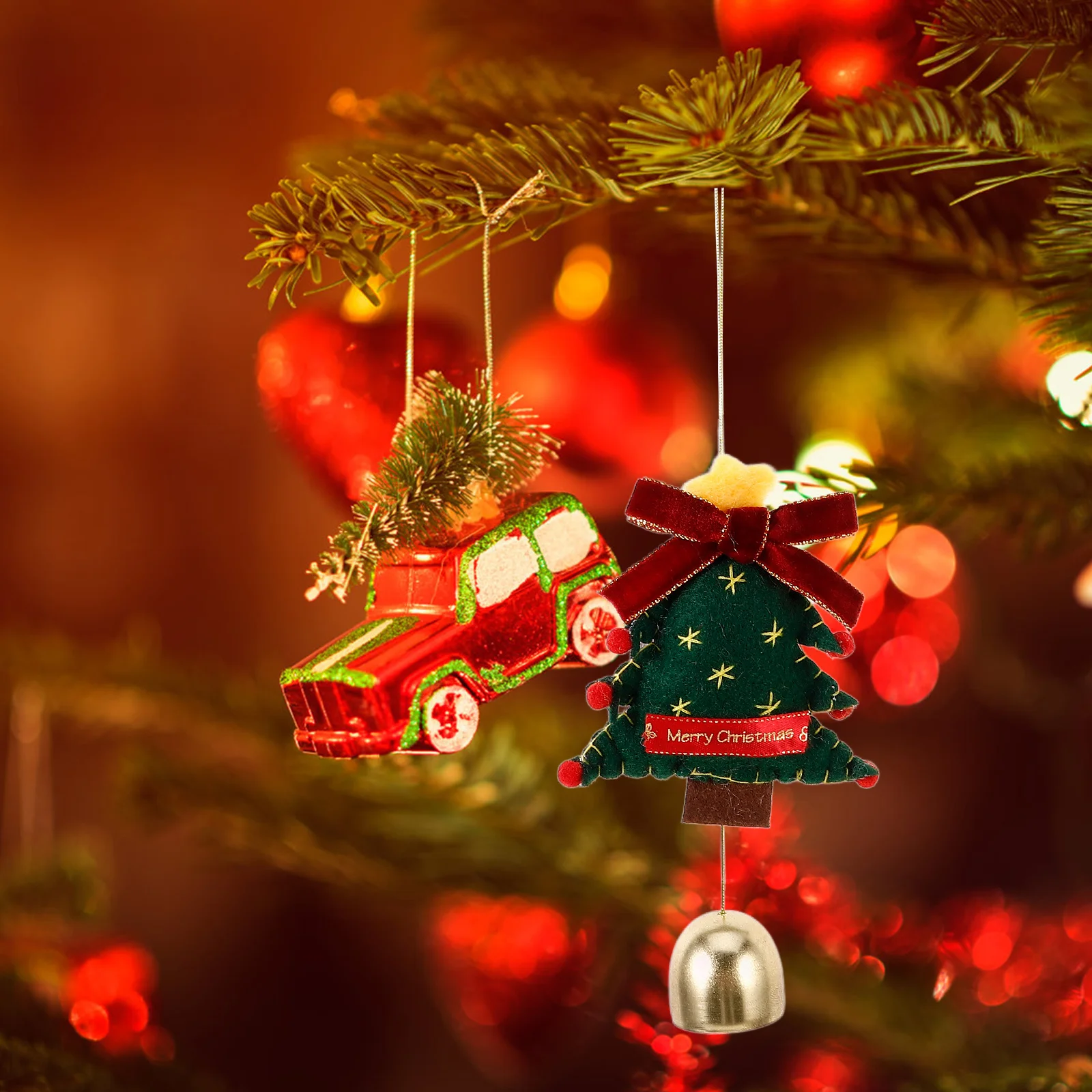 

Wool Felt Christmas Tree Pendant Holiday Ornaments for Window Decoration Small Decorations Party Halloween