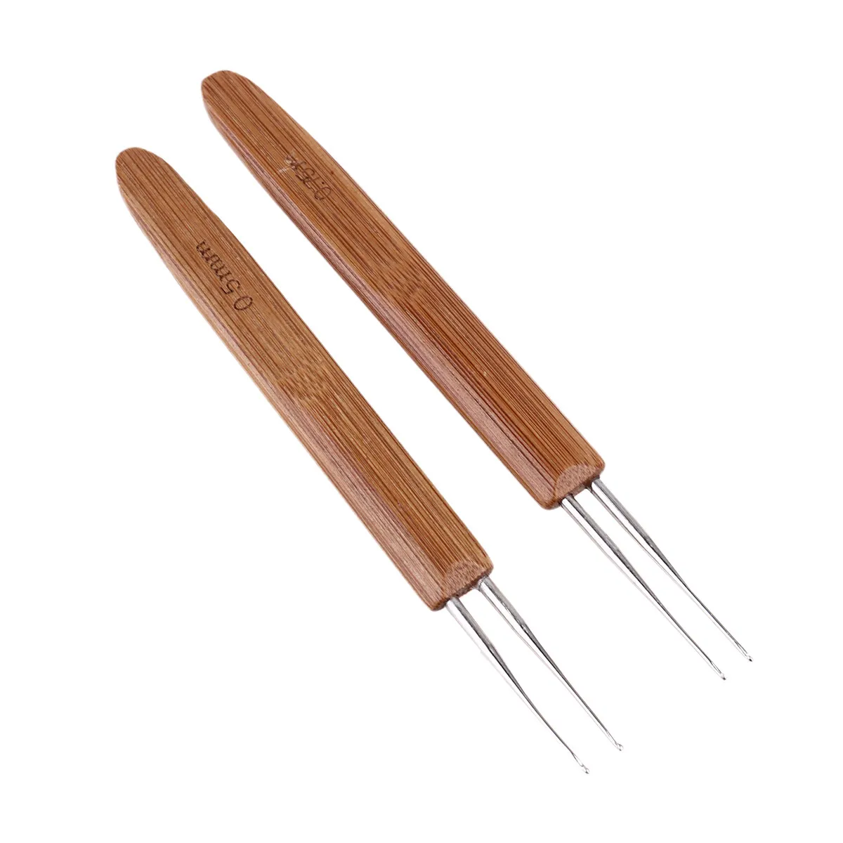 2 Pcs Tool Braid Hair Knitting Tools Craft Dread Locks Crochet Needles for Dreadlock Light Brown Braiding