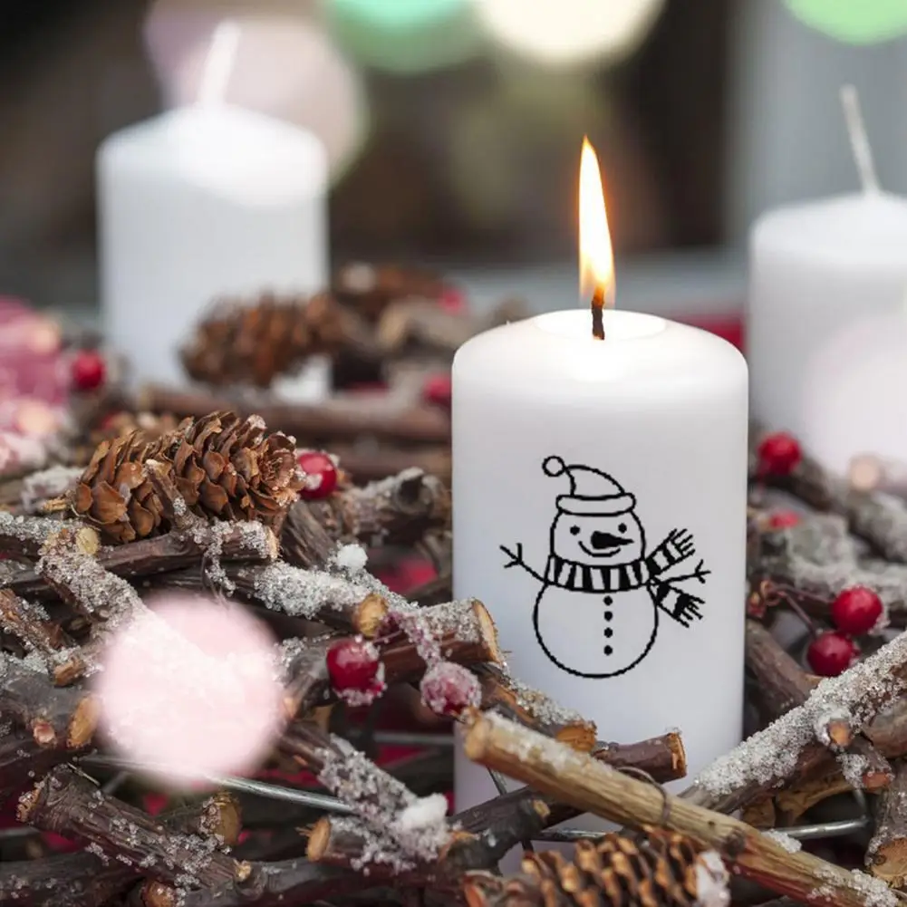 Christmas Candle Tattoo Sticker Vibrant Candle Tattoos Diy Stickers for Xmas Style Body Decals Customising Ceramics Wedding