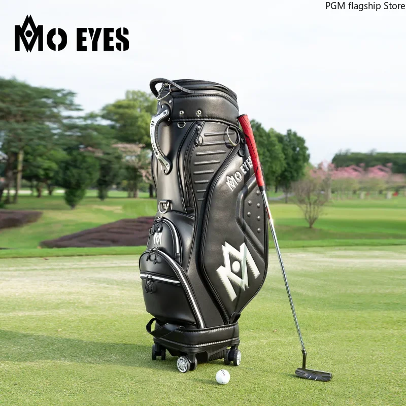 Magic Eye's new product golf bag men's telescopic standard bag three-dimensional molding, four-wheel flat push transport M22QB03