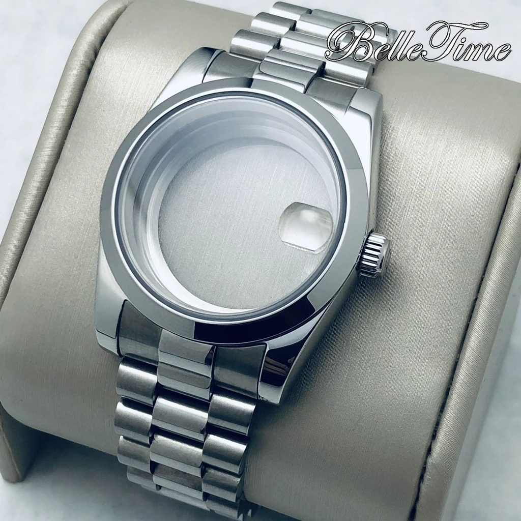 

Корпус часов из стали 316L с сапфировым стеклом и короной S, 36 мм/40 мм и ремешок президента подходит для механизма NH34 NH35 NH36 NH38 ETA 2824 PT5000