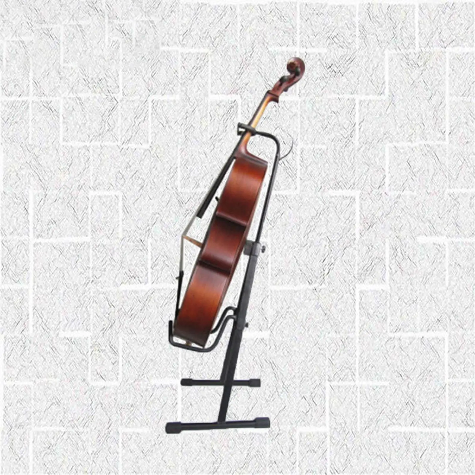 Metal Cello Display Stand with Hook Foldable Professional Black Color Sturdy