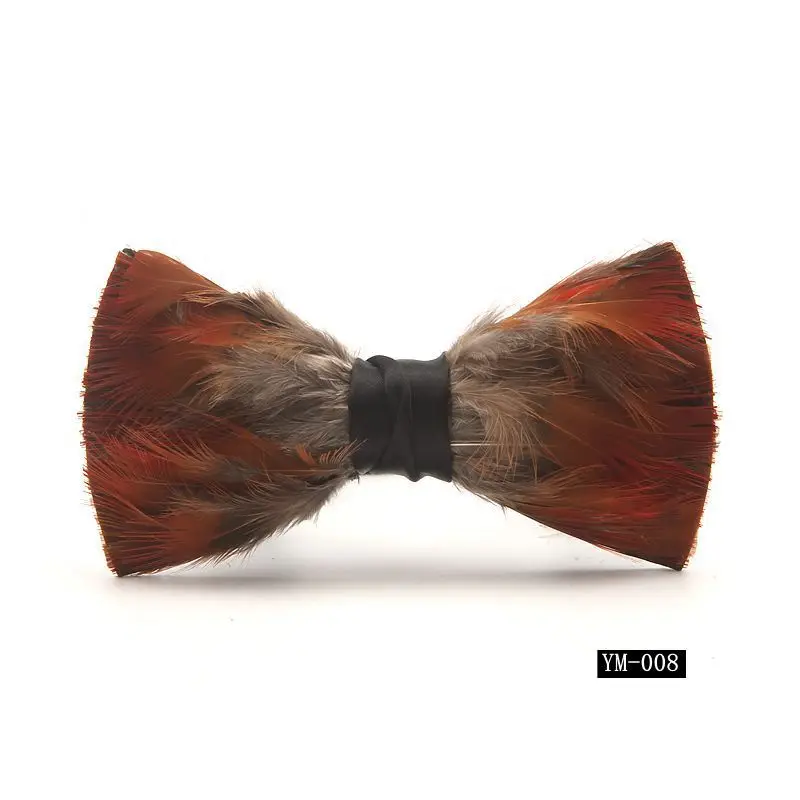 Fashion Men\'s Feather bow tie personality high-end cocktail party dress Neckwear