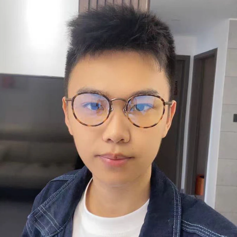 Handmade Pure Titanium Acetate Glasses Frame Men Vintage Round Myopia Eyeglasses Women Prescription Eyewear Japanese Designer