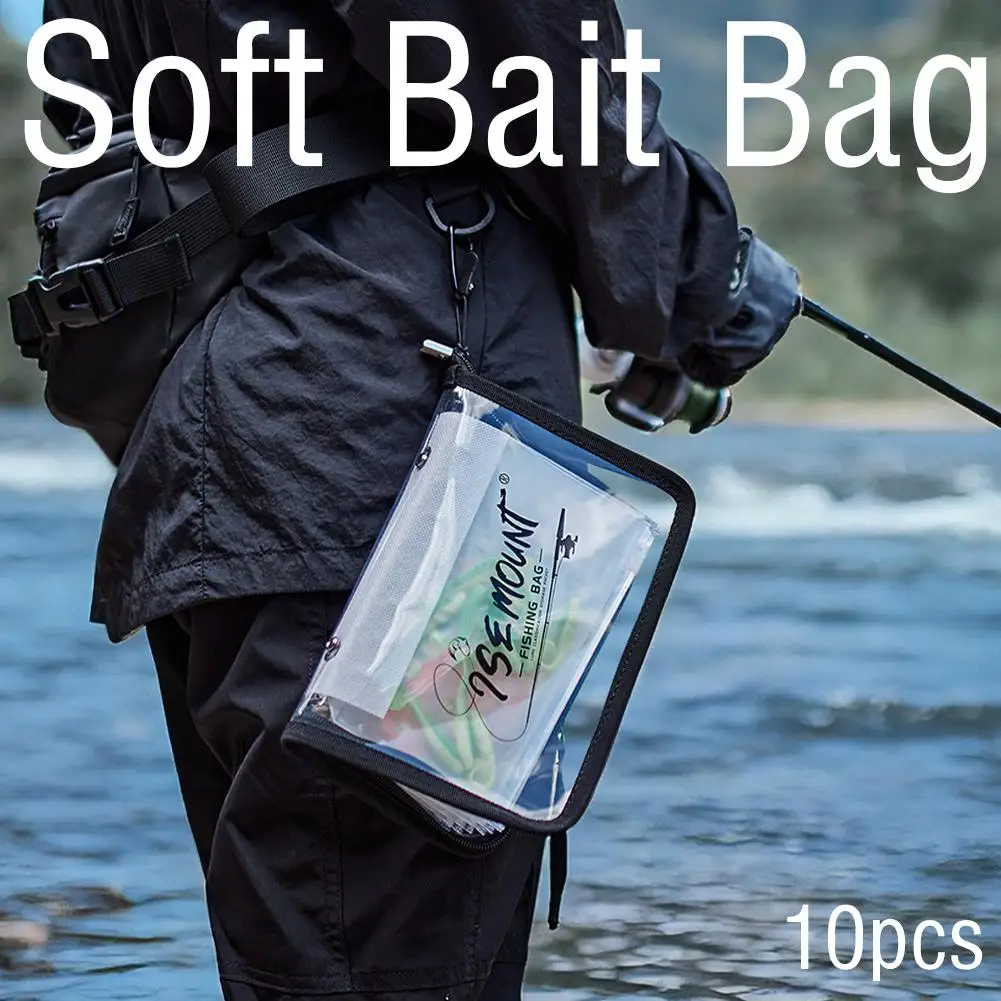 Tragbare transparente Tasche für künstliche Köder, PVC-Innentasche, unterteilte wasserdichte Aufbewahrungstasche, Aufbewahrungstasche für Angelzubehör, Sortierzubehör