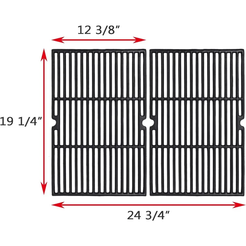 19 1/4 Inch Grill Grate Replacement for Charmglow BBQ Grillware Nexgrill Weber Jenn-Air Others, 2 PCS Porcelain Coated Cast