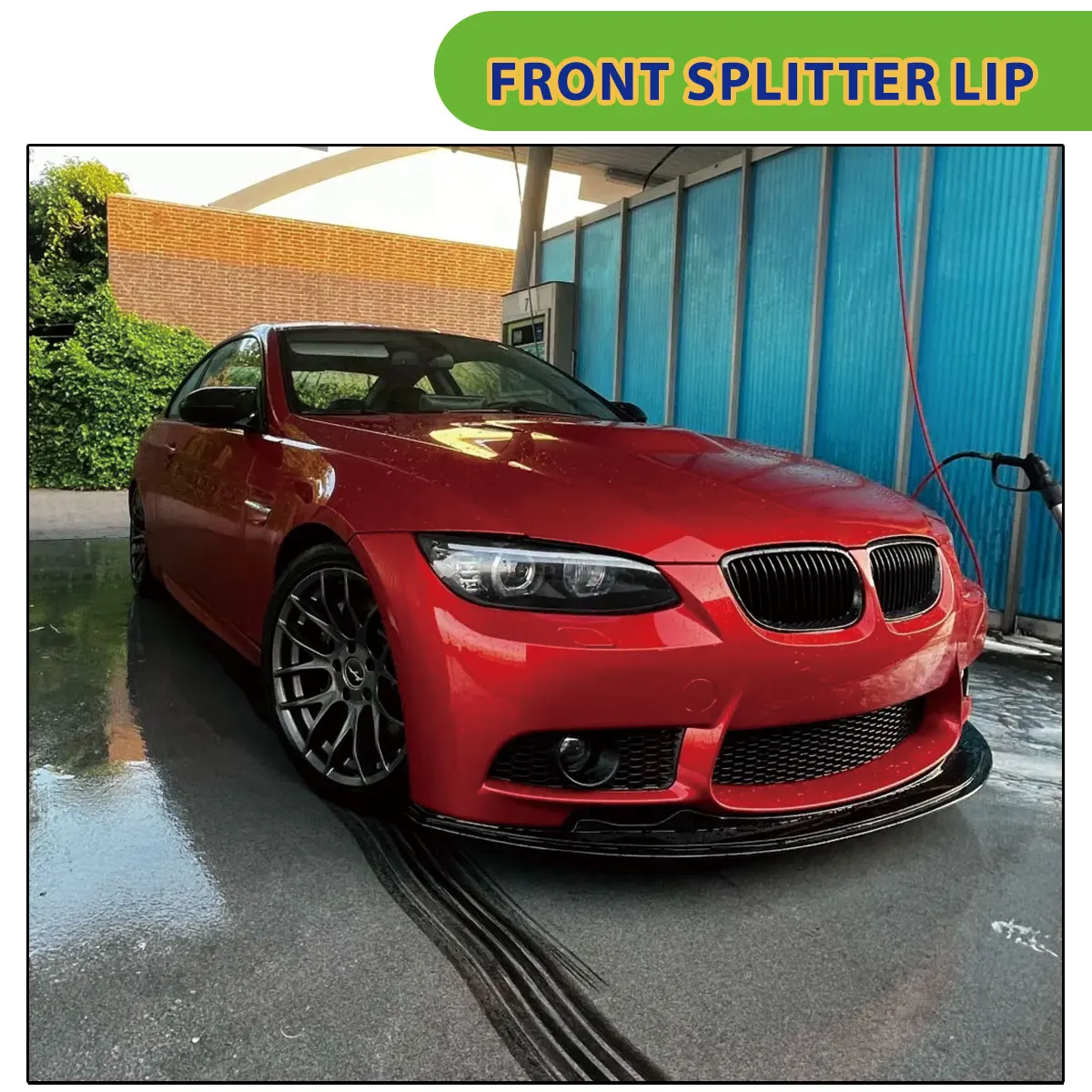 Front Bumper Lip Splitter Carbon Fiber Look Front Valance Chin Spolier For BMW E92 E93 M3 2007 2008 2009 2010 2011 2012 2013 - view 2