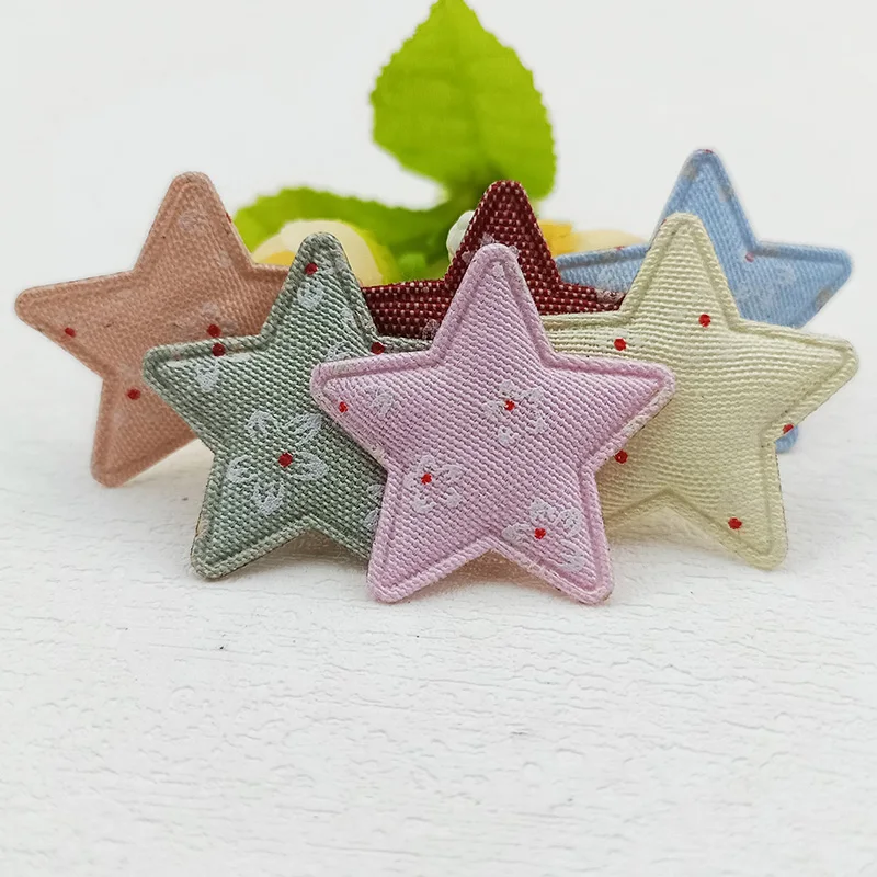 60 Stück, 3,3 cm, niedliche Applikationen mit Blumen- und Sternmotiven, zum Aufnähen, für Kinder-Haarreifen, Haarspangen, Accessoires, Hüte und zur Dekoration. – Detail 6