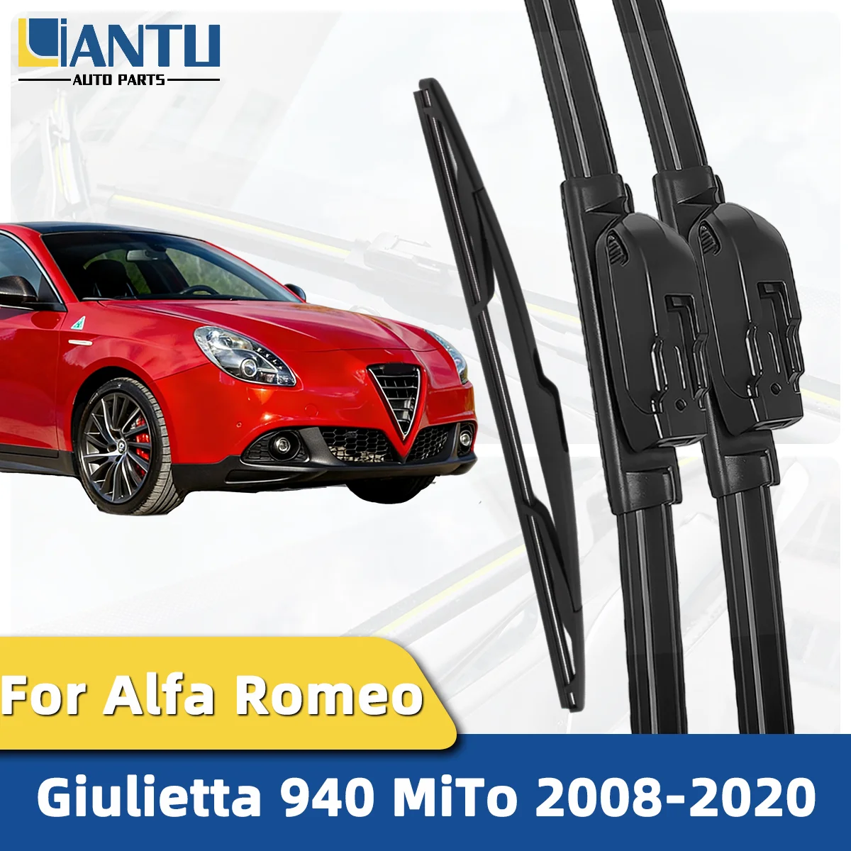

1/3PCS Front And Rear Wiper Kit For Alfa Romeo Giulietta 940 MiTo 2008-2020 Windshield Wiper Silent Wiper Automotive Accessories