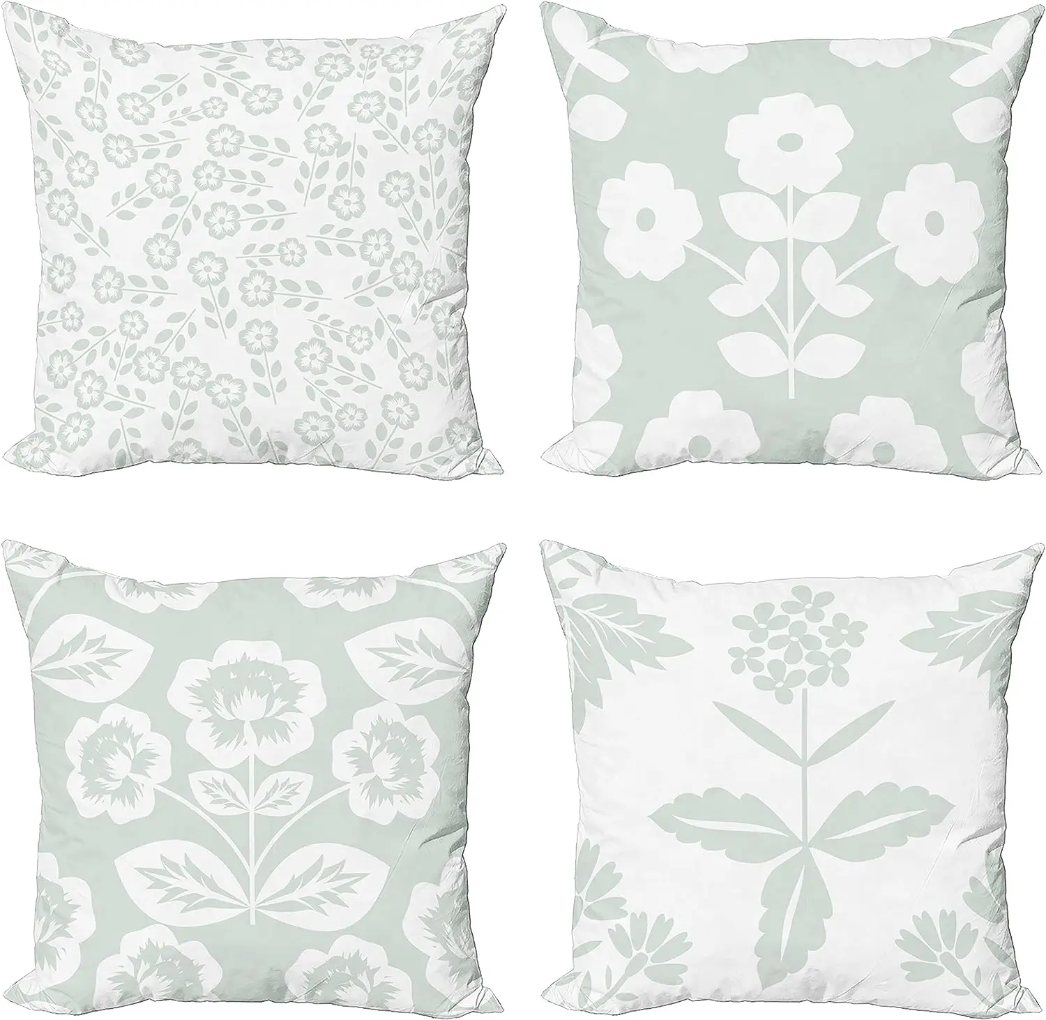 Flower Throw Pillow Set Neutral Pink Pet Theme, Modern Digital Printing, Home Decor Short Plush Cushion Cover