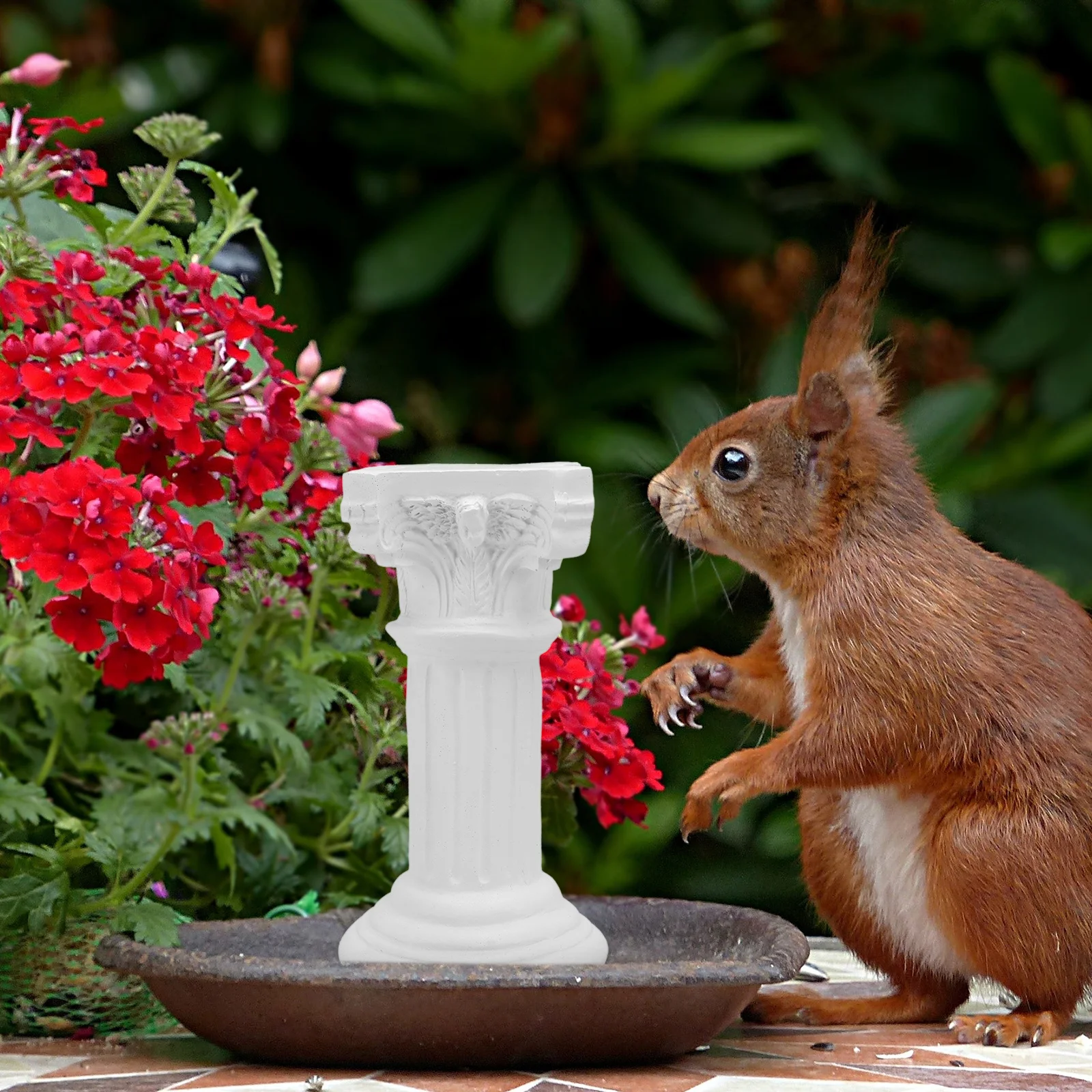 2Pcs Resin Angel Crafts European Classic Roman Column Decorative Crafts Garden Home Landscape Ornaments Roman Column Ornaments