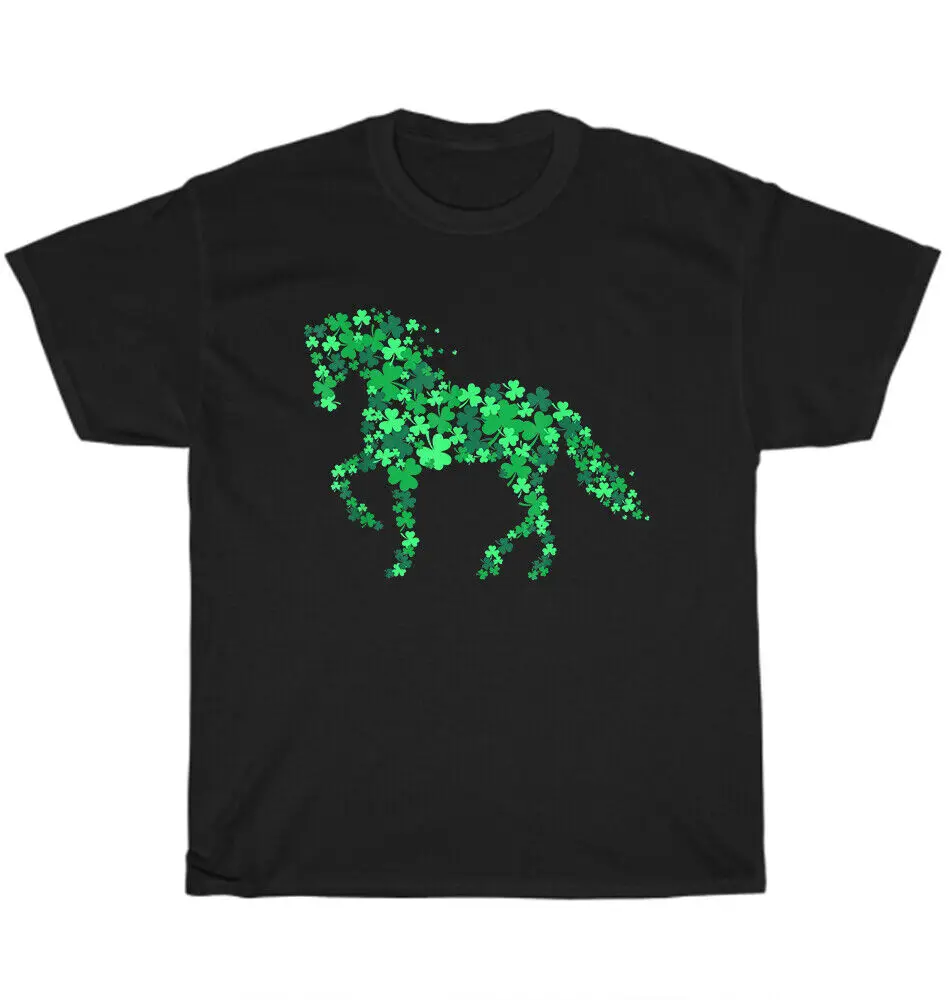 Horse Shamrock Horseback Riding Equestrian St Patricks Day T-Shirt Unisex GiftUnisex Summer Cotton Luxury Brand Super SizeAnime