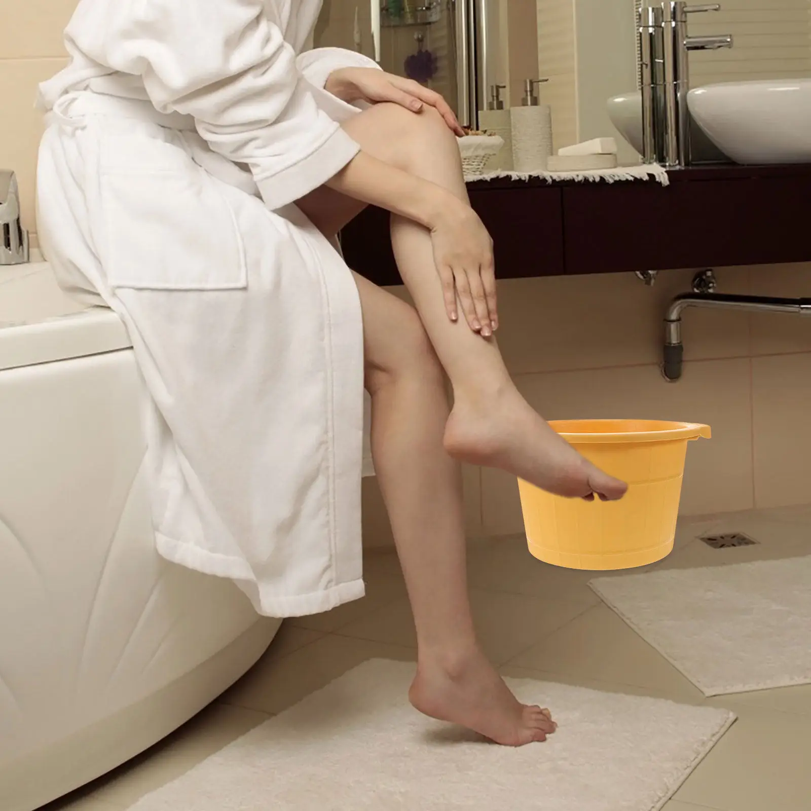 

Deep Foot Soaking Tub Plastic Foot Bath Basin Spa Footbath Massager Raised Design Large Basin for Relaxation Care