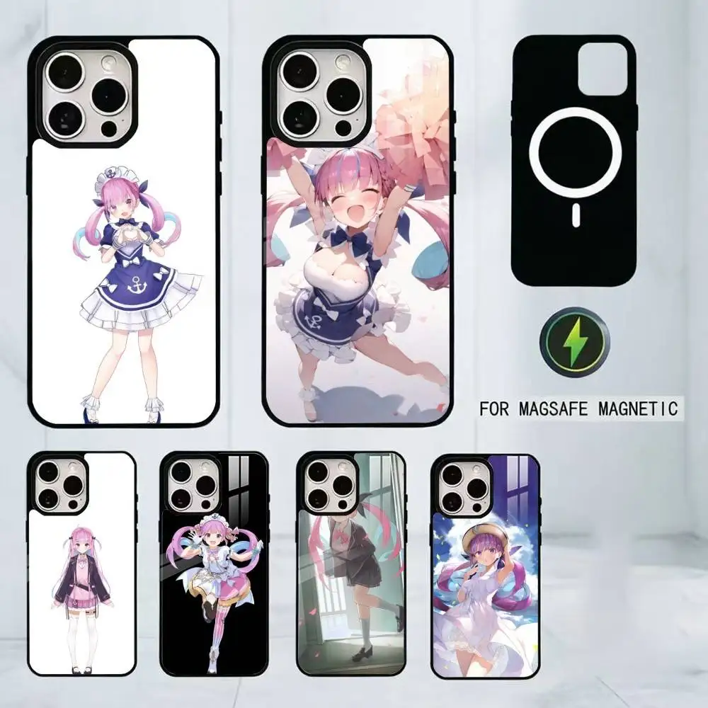 

M-Minato Cartoon A-Aqua Phone Case For iPhone17,16,15,14,13,12,11 Plus,Pro Magnetic For Magsafe Wireless Charging
