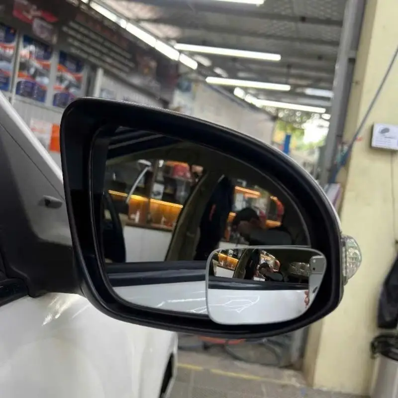Car Blind Spot Auxiliary Mirror 360 Degree Rotatable HD Convex Rearview Mirror Waterproof for SUV Van Auto Lane Changing Safety