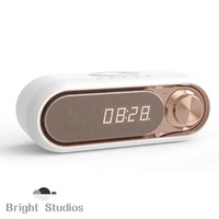 QI 15W Wireless Phone Charger Speaker WD300 Home Multi-Function FM Radio TF Card BT Speaker with Digital Alarm Clock White Noise