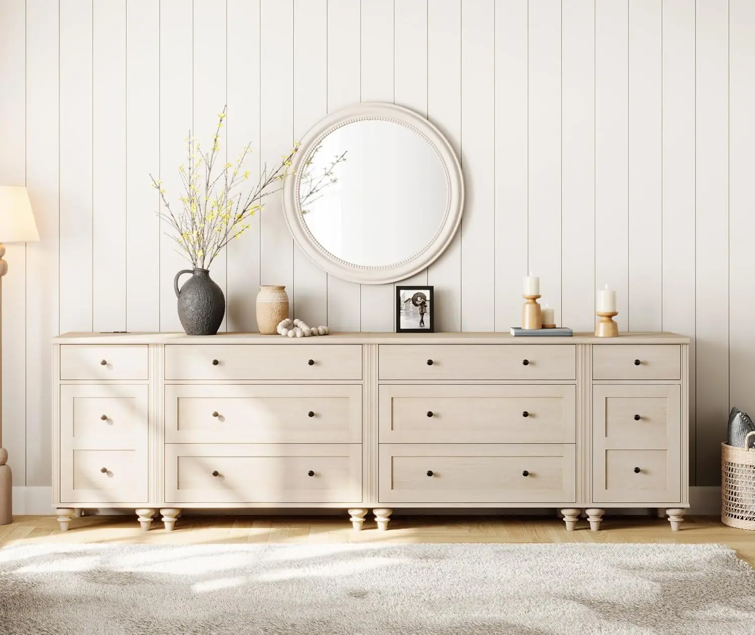 

Dresser for Bedroom with 8 Drawers and 2 Storages, Nightstands with Charging Station for Living Room, Kids Dressers, Customized