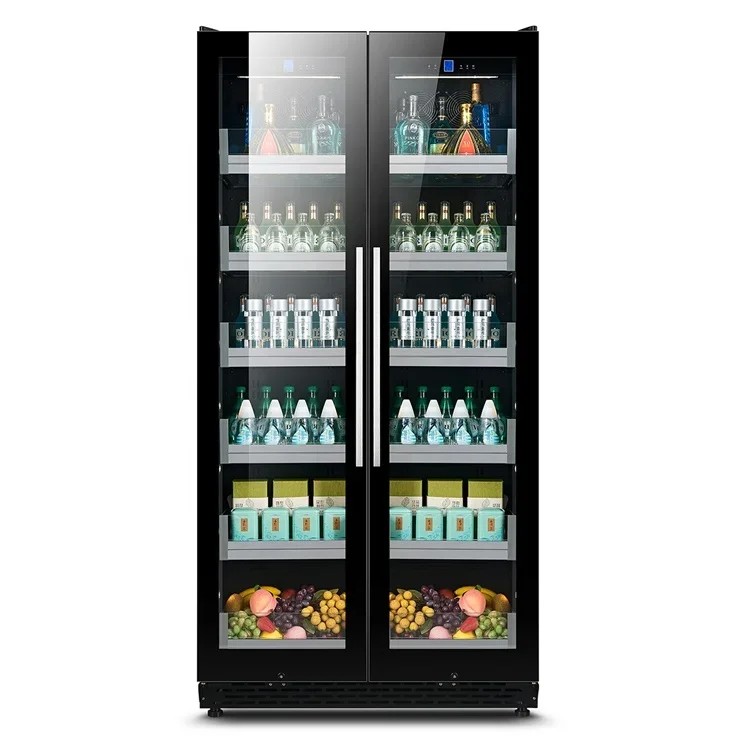 Factory Direct Dual Control Zone Wine Cabinet Glass Door Wine Cooler Cave A Vin Wine Cellar Cabinet