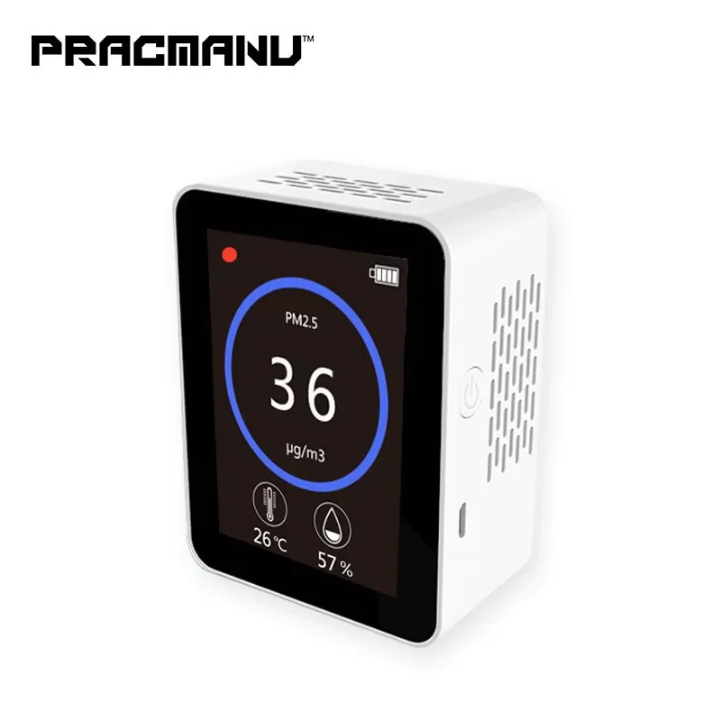 PRACMANU Digital Air Quality Monitor PM2.5 Detector Temperature Humidity Meter