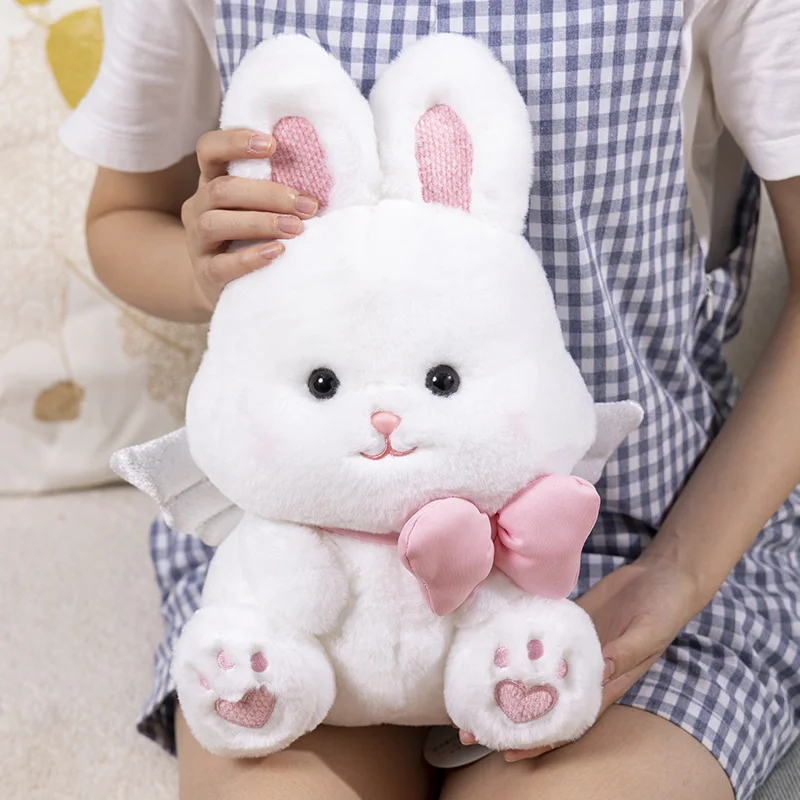 AdTosAngel-Lapin en peluche, 30/45cm, kawaii, mignon, animaux, doux, cadeaux pour petite amie