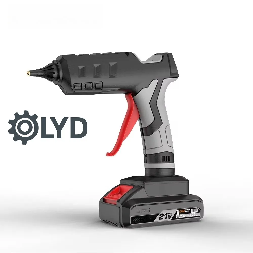 Industrial Brushless Electric Glue Gun DIY Grade Cordless Hot Melt Pistol Colle Aluminum Nozzle Battery