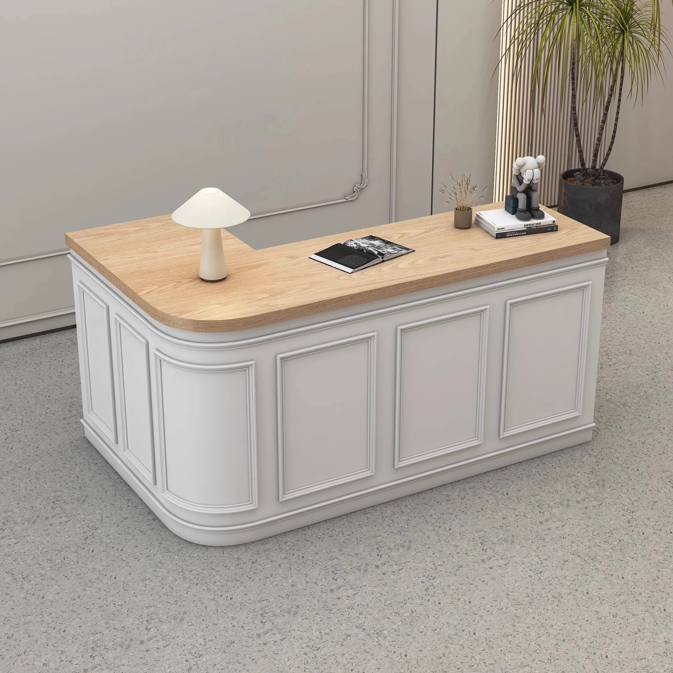 

Modern simple wooden reception desk commercial cash register bar store clothing store beauty salon small reception desk