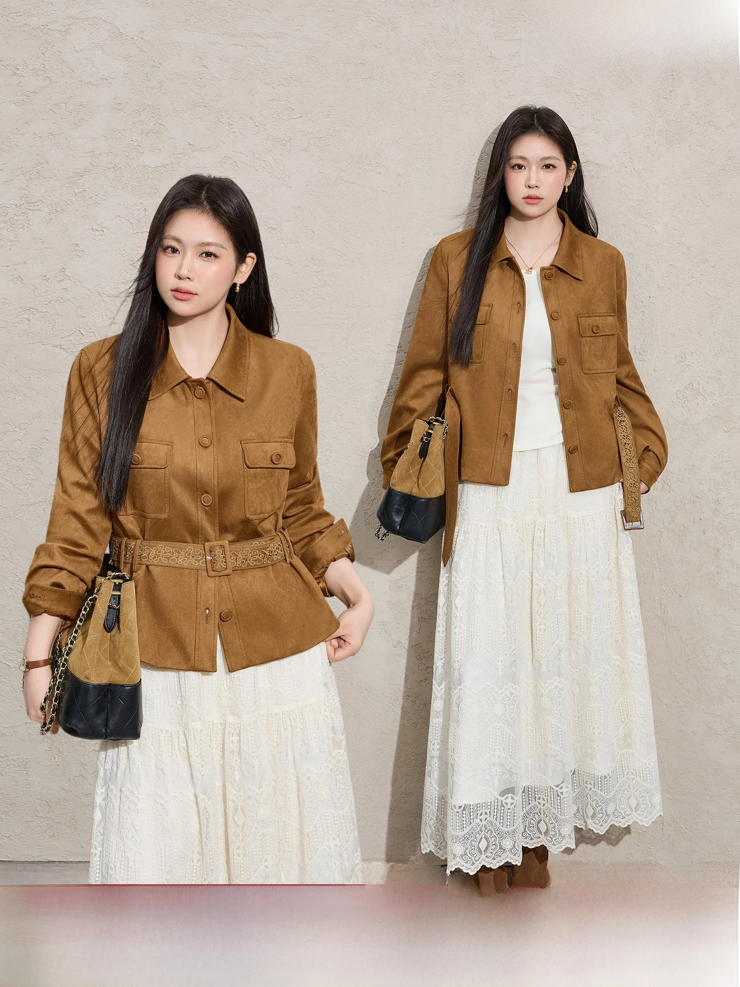 

Женский весенний жилет в стиле ретро, большой размер, с имитацией замшевого воротника, приталенный...