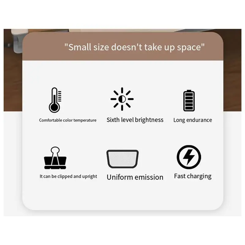 A19F-500Mah Mini Reading Light Multifunctional Charging Student Dormitory Study Night Light Portable Clip Bookmark Light