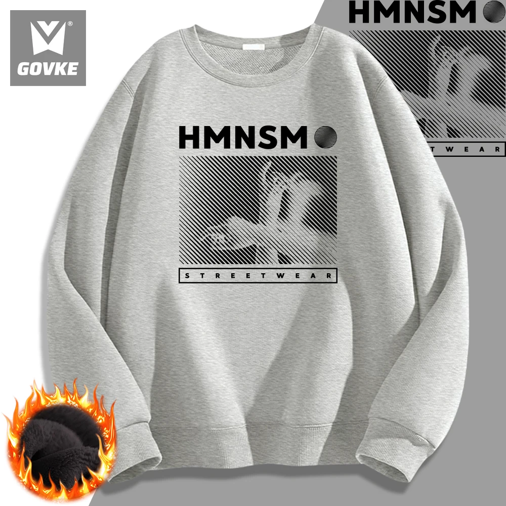 Hmnsm Streetwear Journey Trend Brand Man's Clothes Printed Men's Hoodless New Style Wild Style Hoodless Sweatshirts