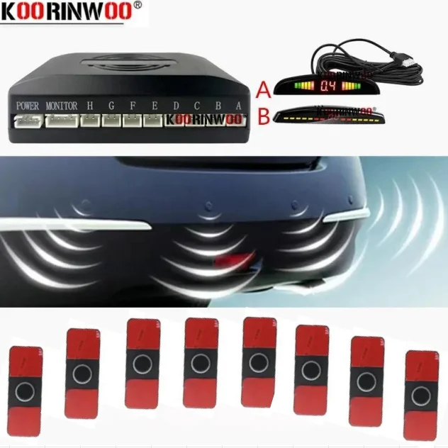 Parktronic 8 Sensors Kit For Vehicle Electronic Devices Front And Reversing Radar 16.5mm Blind Spot Detection System Car Parking
