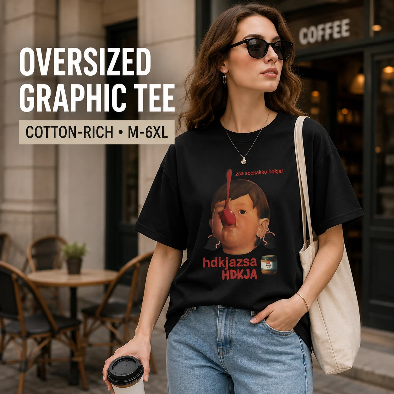 Women Oversized Graphic T Shirt Cotton Crew Neck Short Sleeve Vintage Character Print Casual Loose Fit Tee Plus Size M-3XL
