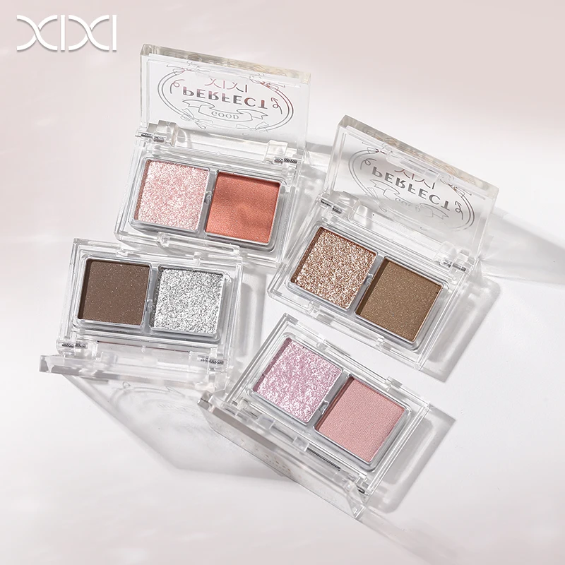 Twinkling Diamond Two-Color Eyeshadow Palette Natural Brightening Eye Makeup Highly Pigmented Korean Style Atmosphere Eye Makeup