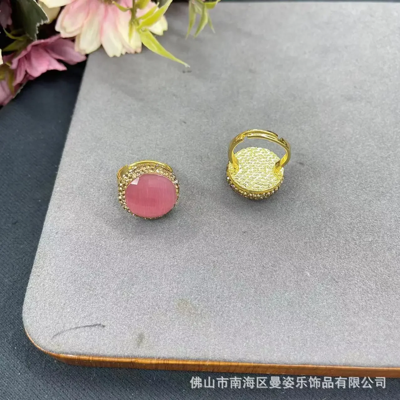 New opal jewelry section flash ring pink control jewelry vintage natural stone niche wholesale